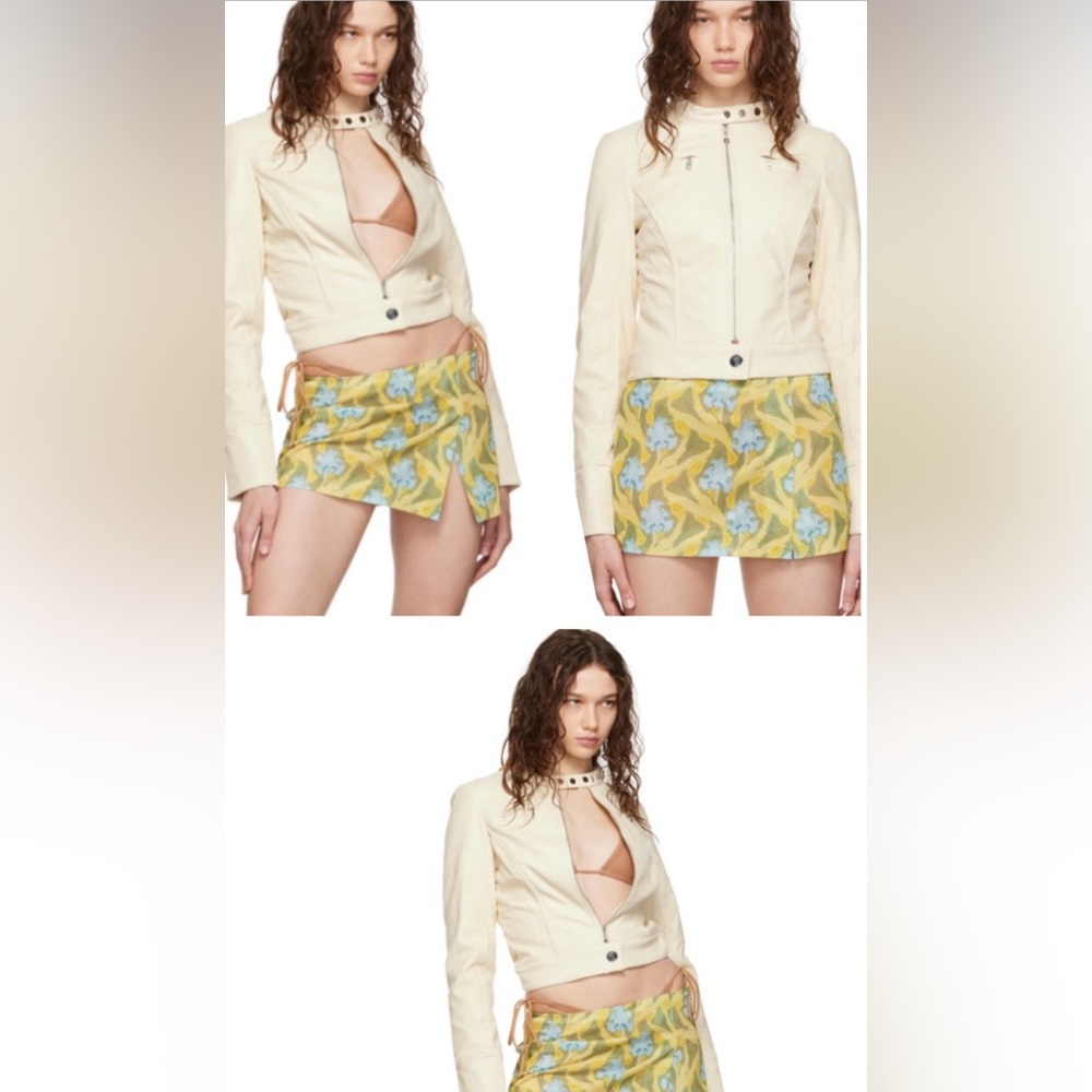 NWT MIAOU Off-White Moto Faux-Leather Jacket